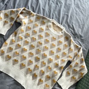 Heart patterned sweater